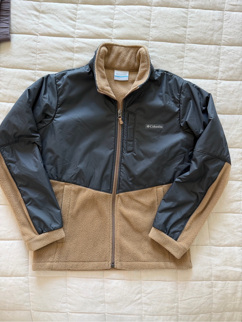 Columbia KIDS Two-Tone Black and Tan Fleece Jacket